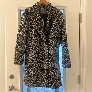 NWT Anthropologie Gianna Leopard Print Coat 14  L XL
